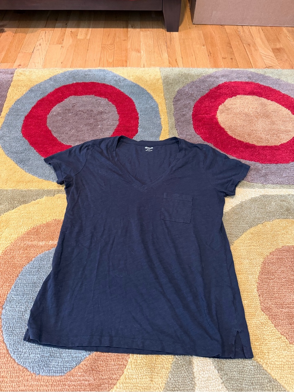 Madewell Black Basic V Neck Tee Shirt Short Sleeve Burnout Women’s Size Small
